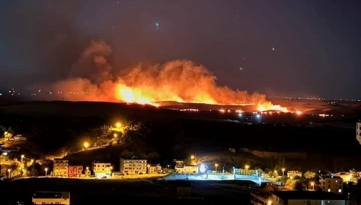 Diyarbakır’da anız yangını: Bölgedeki rüzgarın etkisiyle alevler yayıldı