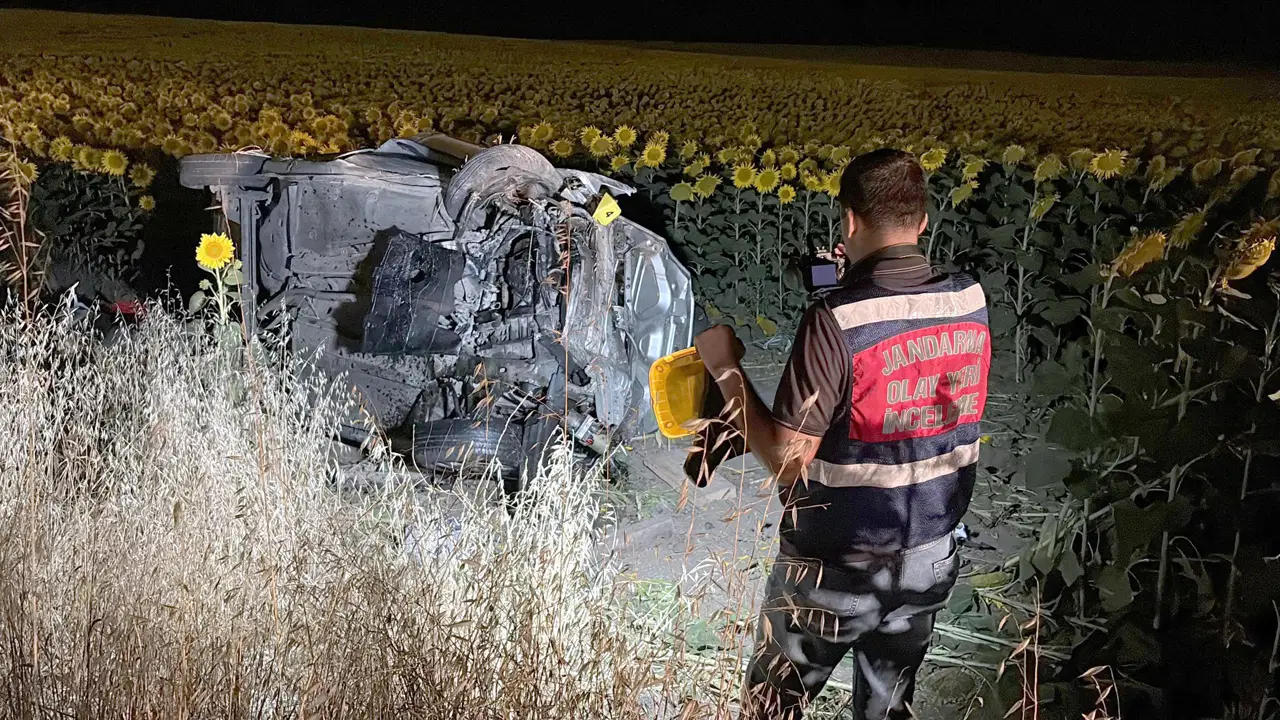 Otomobil ayçiçeği tarlasına devrildi: 5 kişi yaralandı Img